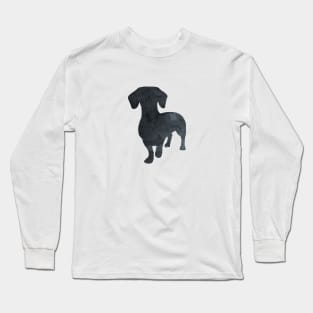 Dachshund Art Silhouette Black Long Sleeve T-Shirt